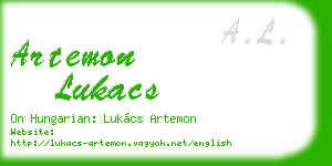 artemon lukacs business card
